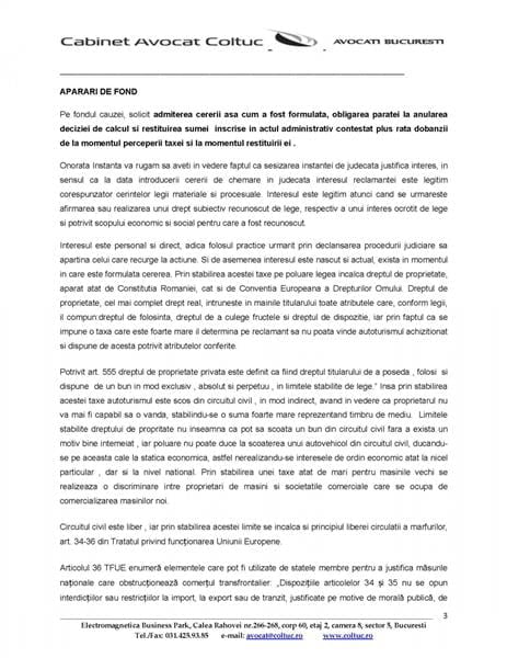 actiune restituire timbru de mediu