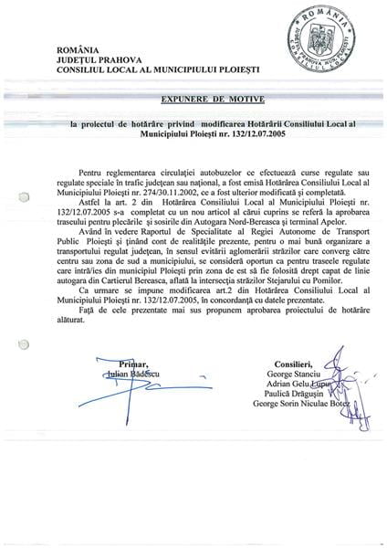 hotarare modificare traseu microbuze urlati mizil ciorani buzau