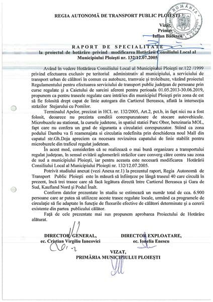 hotarare modificare traseu microbuze urlati mizil ciorani buzau