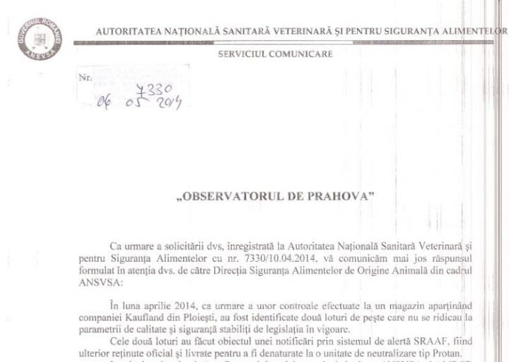 ansvsa alerta peste stricat kaufland ploiesti