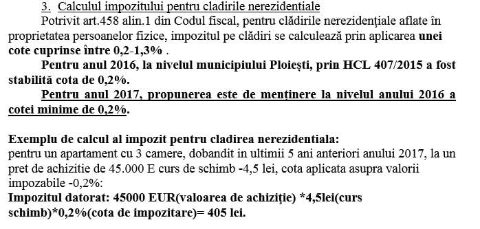 calcul impozit cladiri nerezidentiale