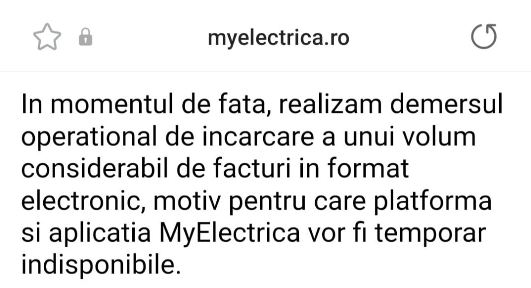 Mesajul My Electrica pentru consumatori