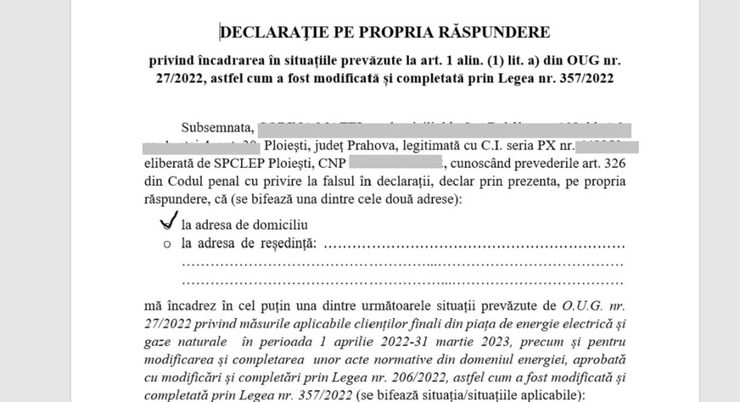 acte necesare plafonare tarif energie