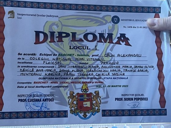 diploma competitie de baschet