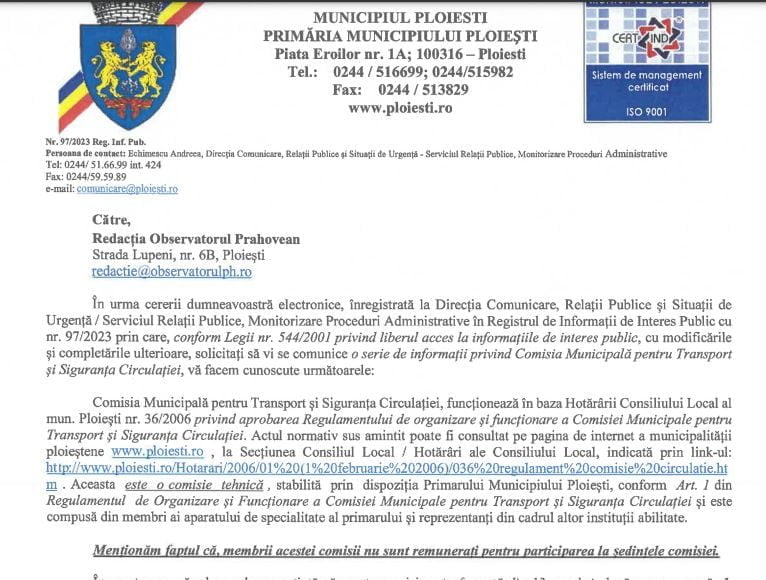 comisie circulatie ploiesti