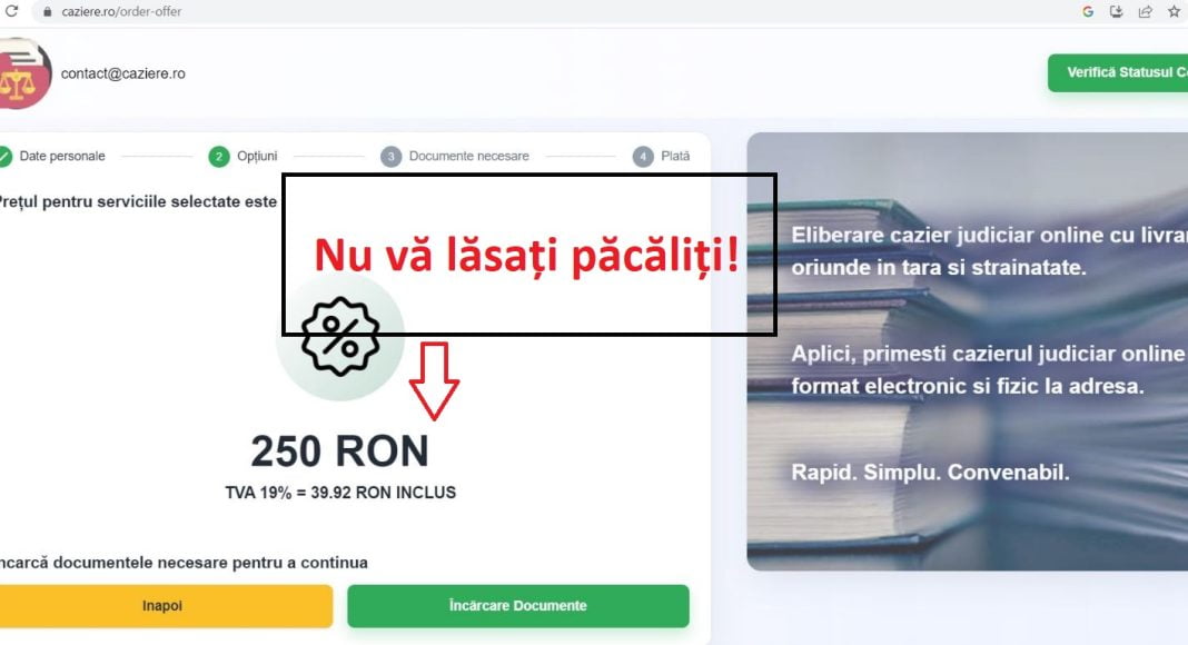 nu trebuie să plătiți cazierul