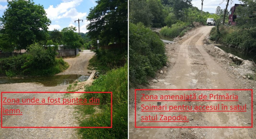Zona unde a fost amenajată calea de acces