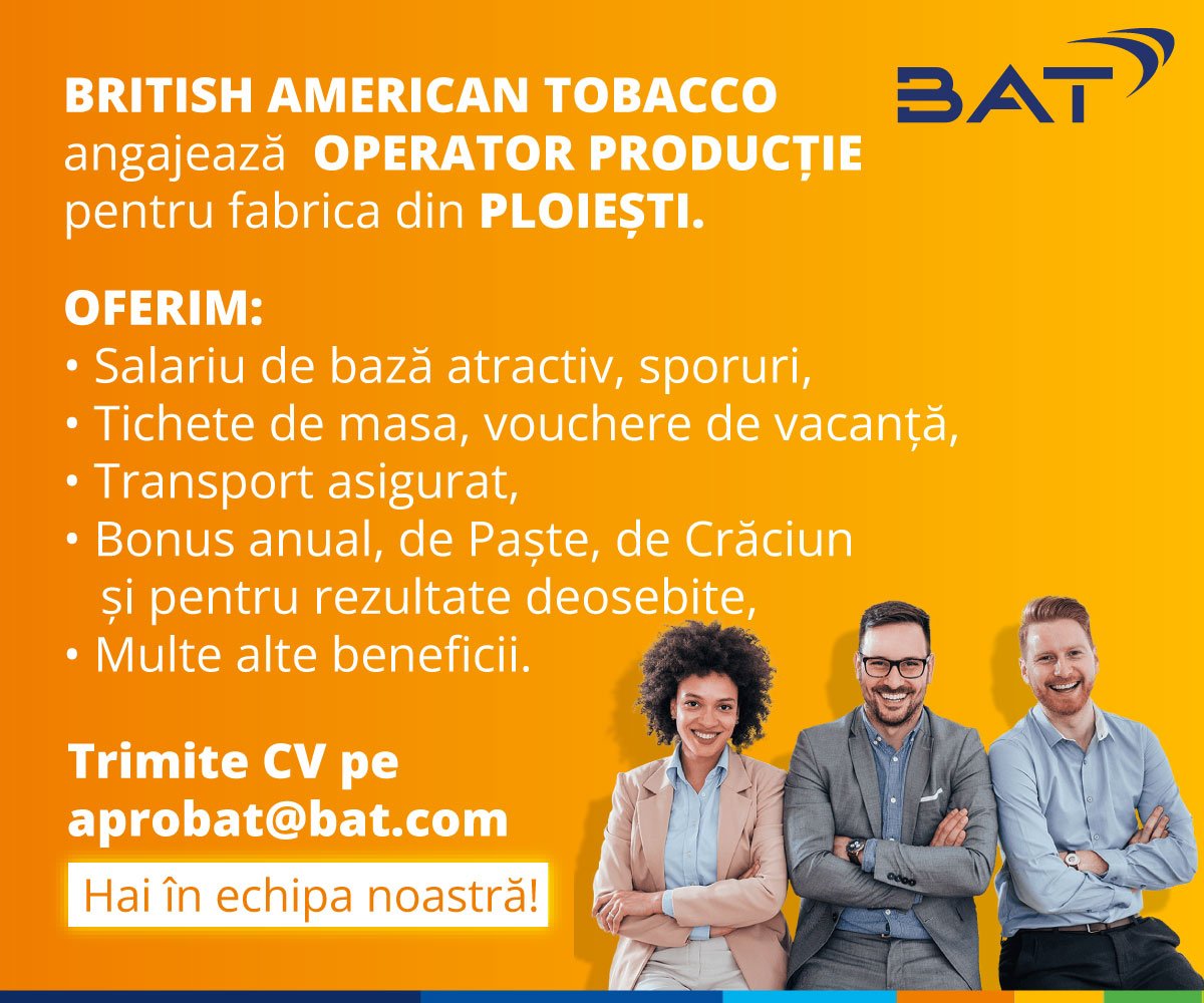 british american tobacco ploiesti Ofertă salarială atractivă, transport gratuit, tichete de vacanță și  servicii medicale. Fabrica British American Tobacco din Ploiești angajează  Operator Producție