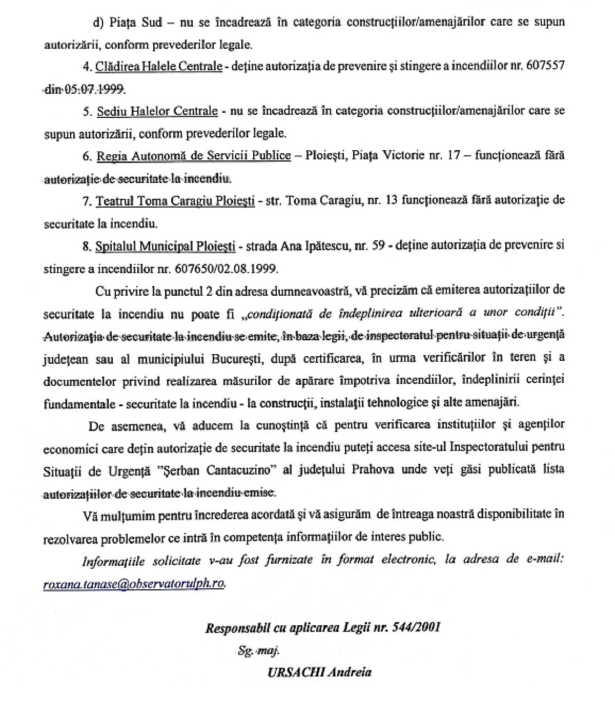 lista clădiri ISU Prahova