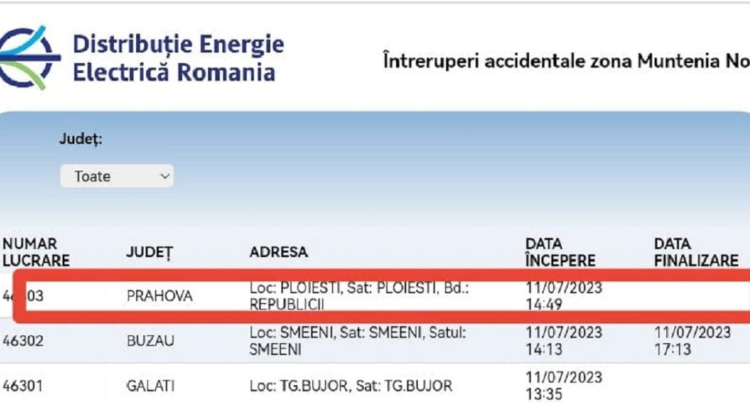 Avarie Electrica Ploiești
