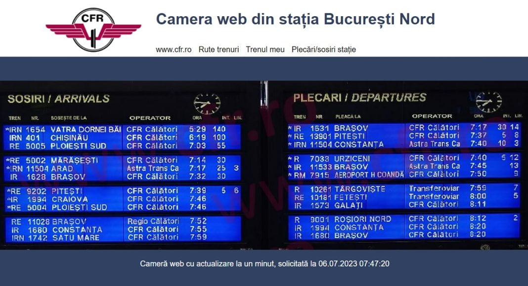 tabela tren gara de nord bucuresti