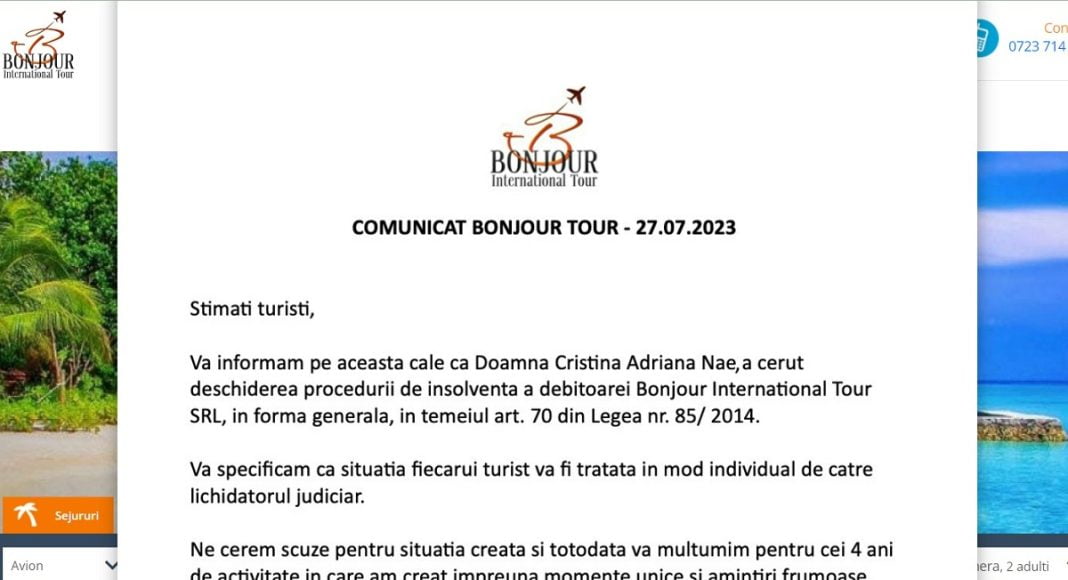comunicat insolventa bonjour