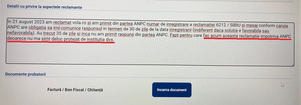 Reclamație la ANPC împotriva ANPC