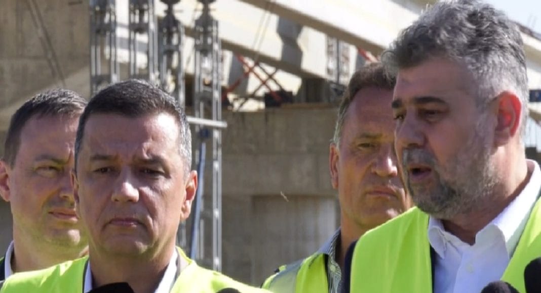 Sorin Grindeanu și Marcel Ciolacu pe Autostrada A7