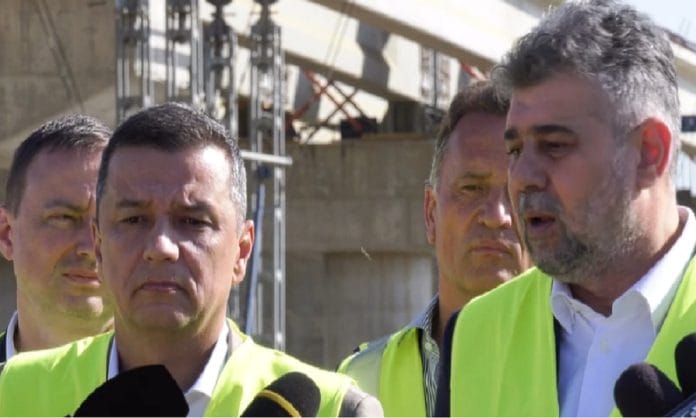 Sorin Grindeanu și Marcel Ciolacu pe Autostrada A7
