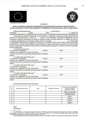 model cerere voucher educational