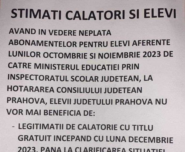 anunt transport elevi navetisti prahova