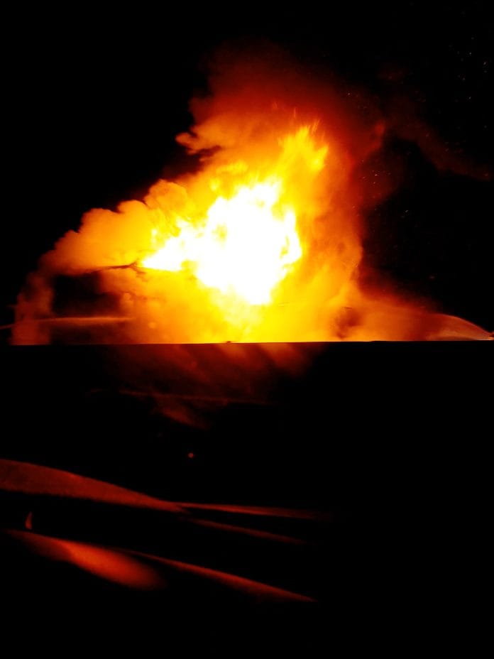 incendiu camion dn 1 metro