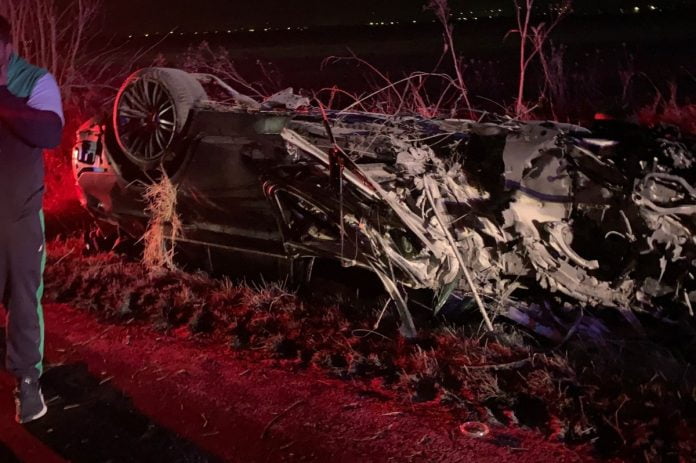 masina-accidente-magurele epava accident noaptea