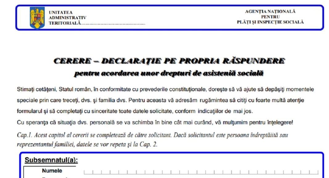 cerere venit minim de incluziune
