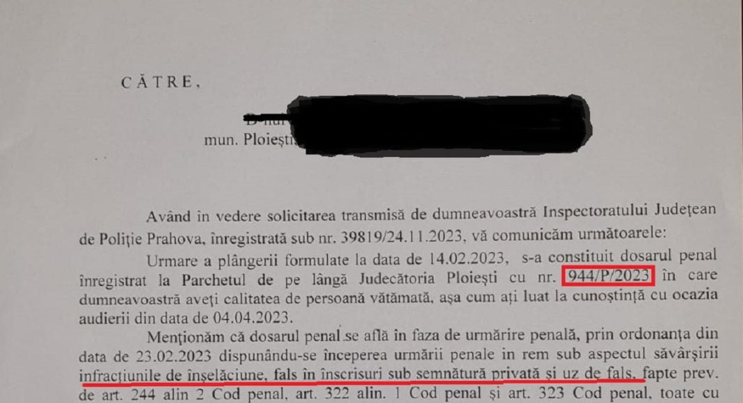 Caz de înșelăciune în Prahova