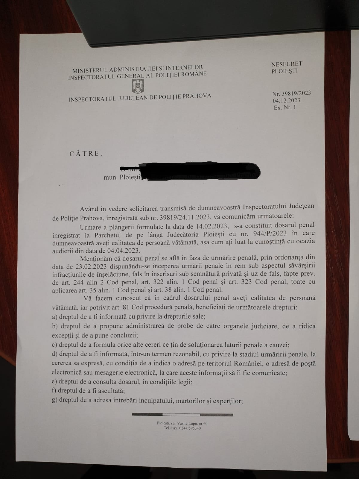 Documente înșelăciune Prahova