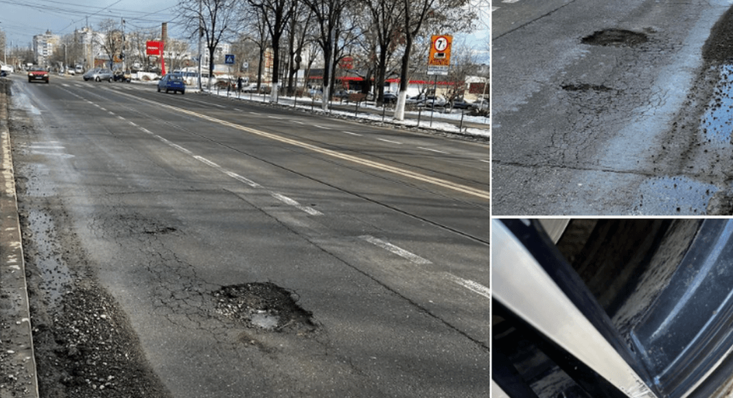 groapa soseaua vestului masina distrusa