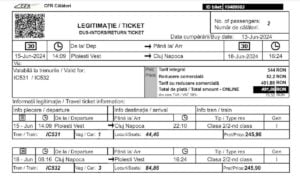 bilet tren ic 532 cluj ploiesti vest 2 persoane