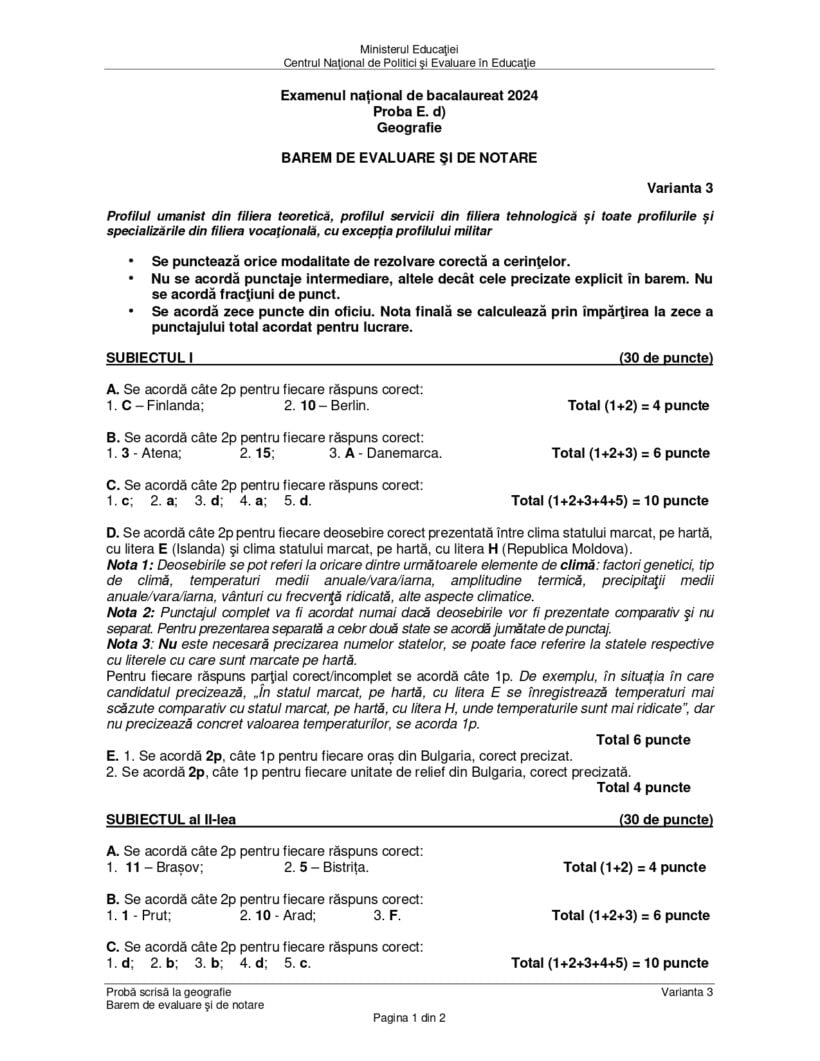 barem geografie
