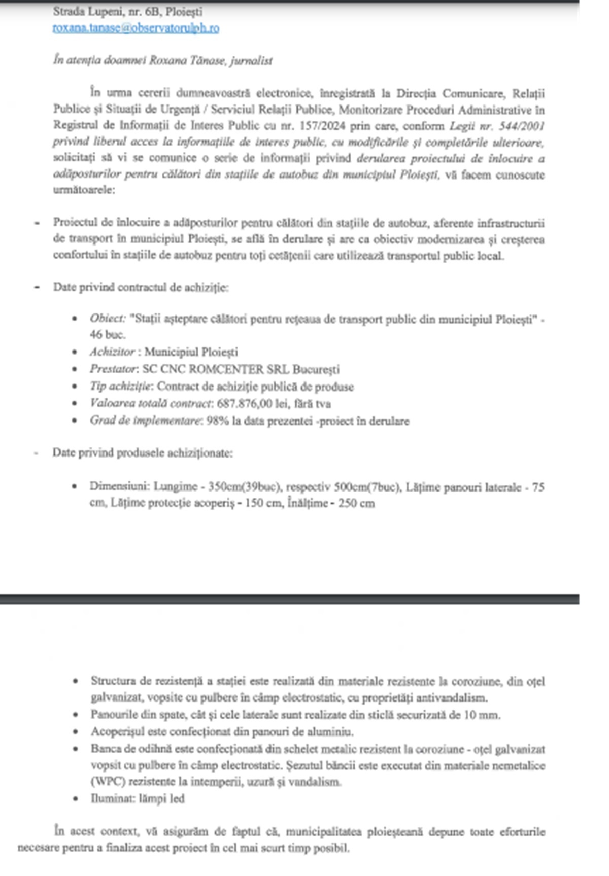 raspuns Primaria Ploiestii statii calatori