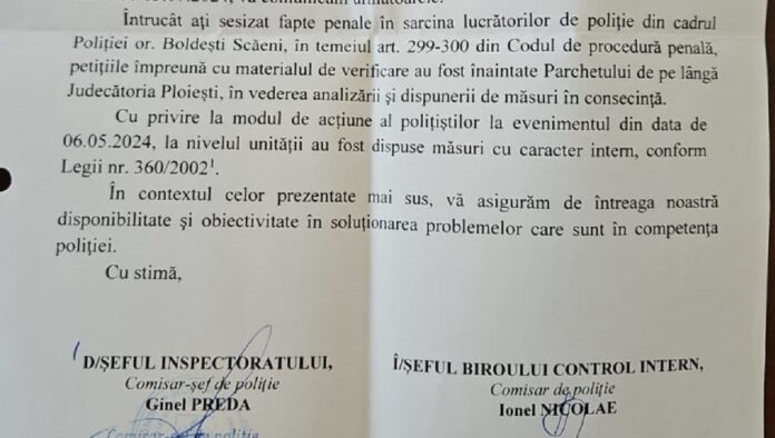 raspuns ultraj politie