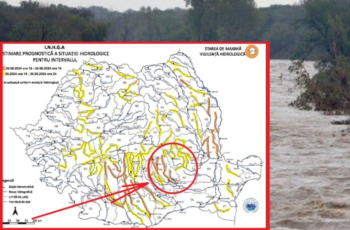 harta INHGA cod portocaliu inundatii