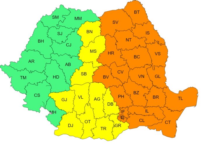 cod portocaliu meteo