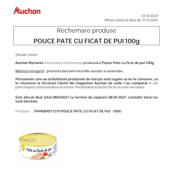 auchan retragere pate
