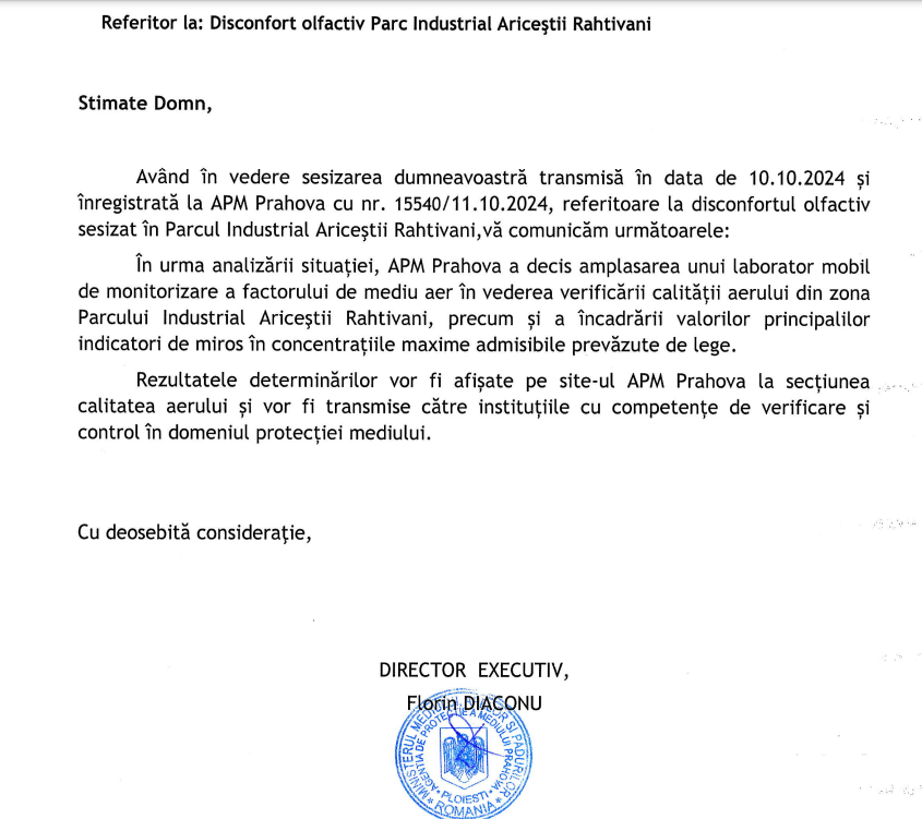 raspuns apm prahova miros aricesti