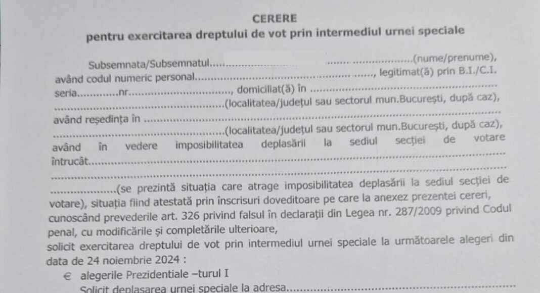 cerere vot urna mobila spitale