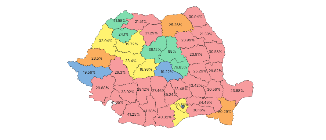 harta rezultate alegeri parlamentare