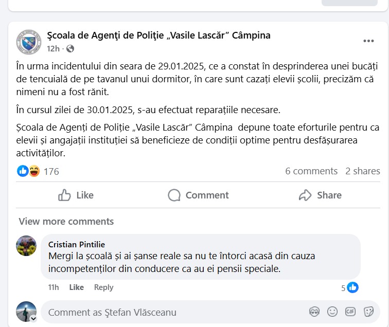 reactie scoala politie
