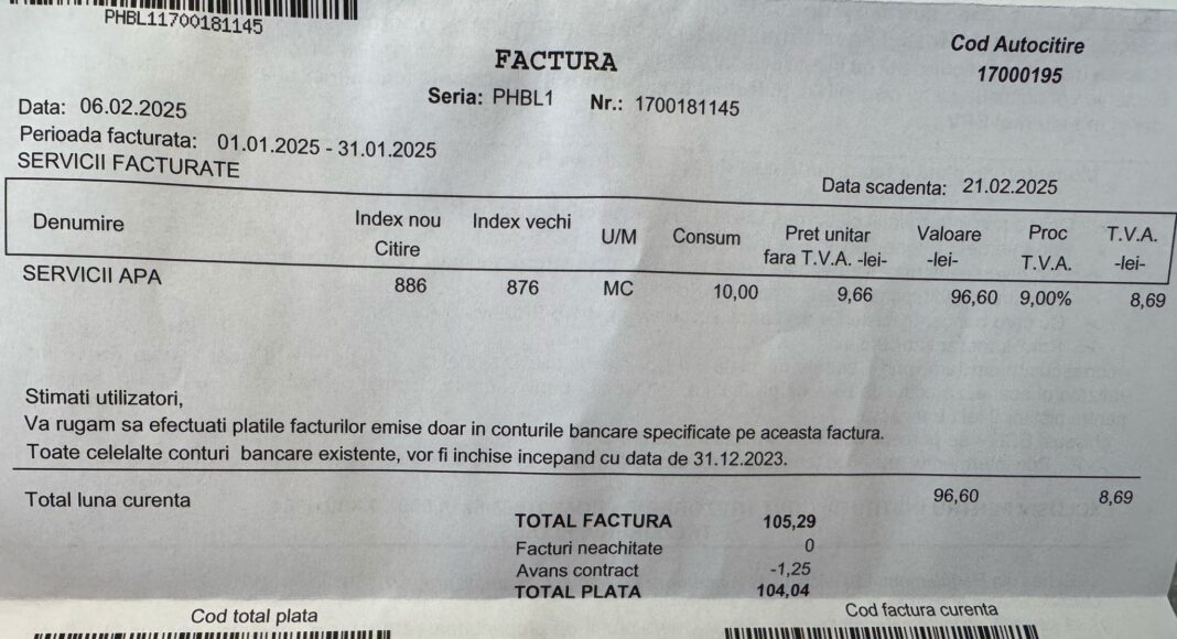 apa hidro factura