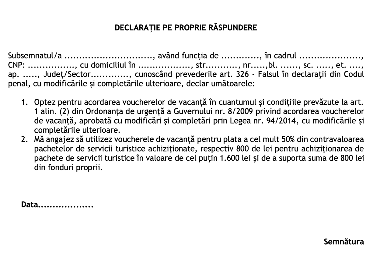 declaratie vouchere