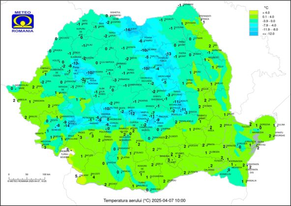 temperaturi minime prahova aprilie 2025