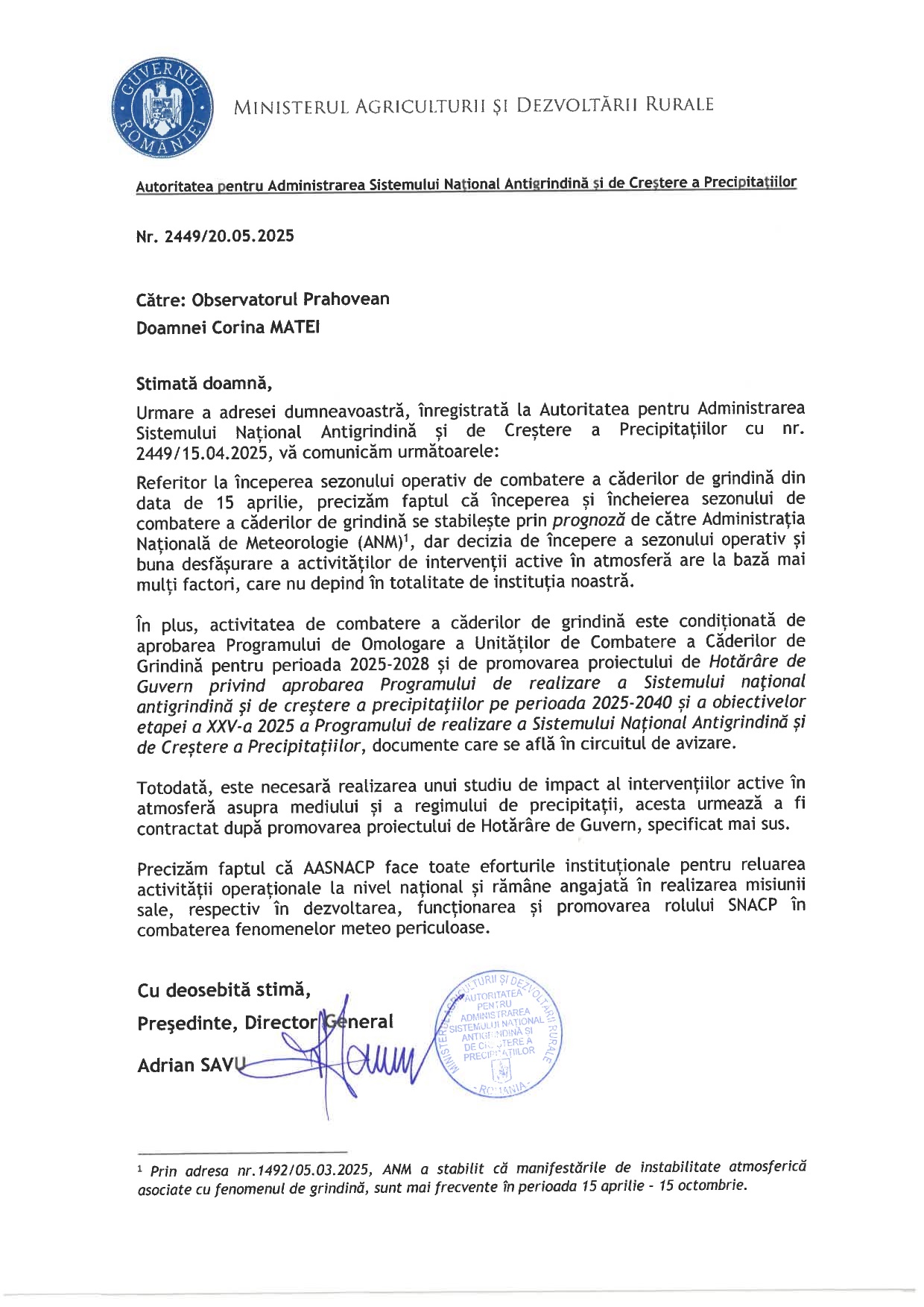 adresa sistem antigrindina