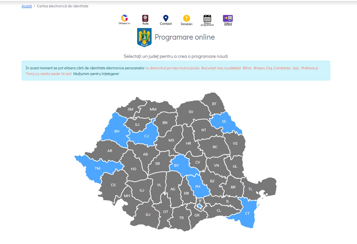 carte electronica programare