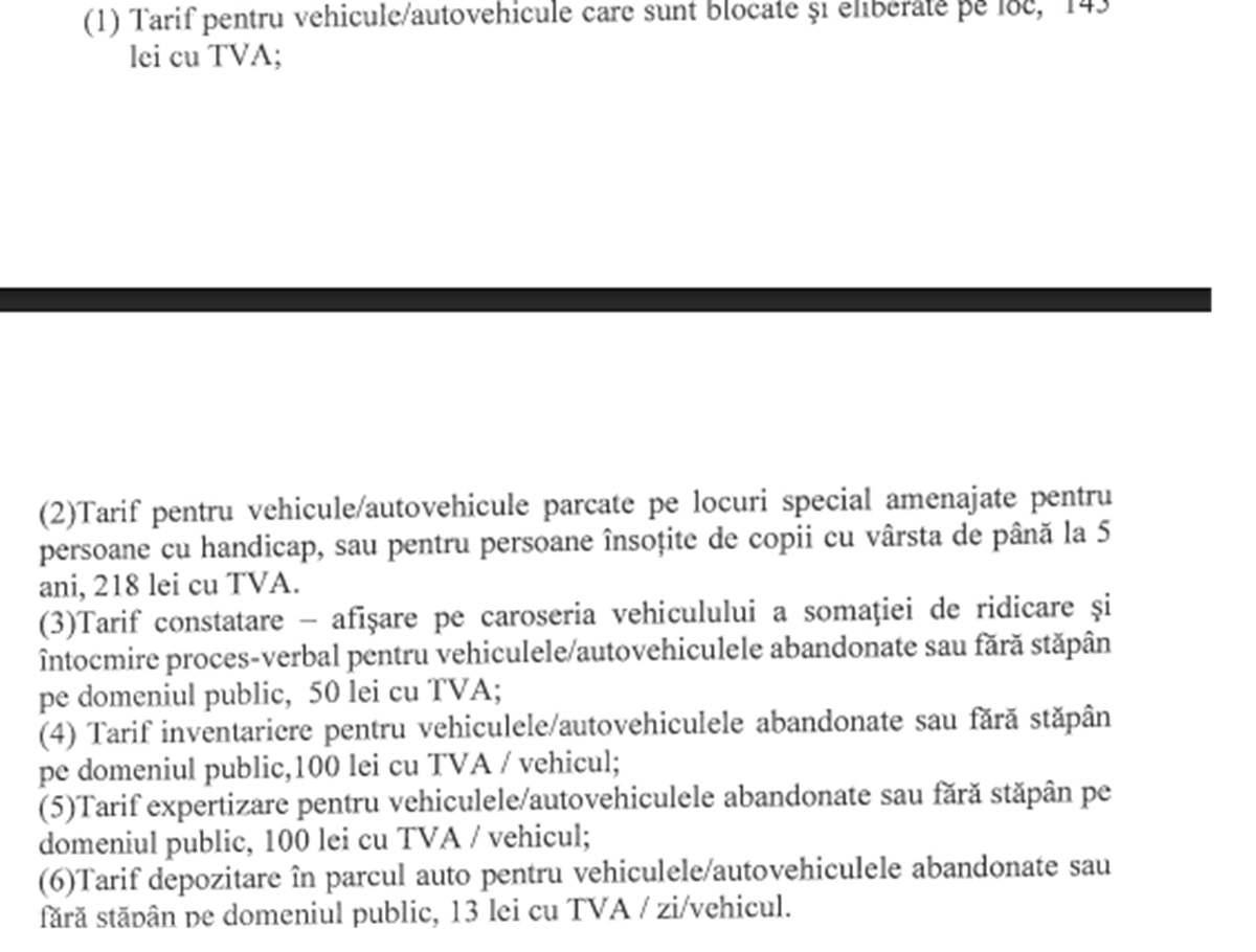 tarife mașini abandonate Ploiești