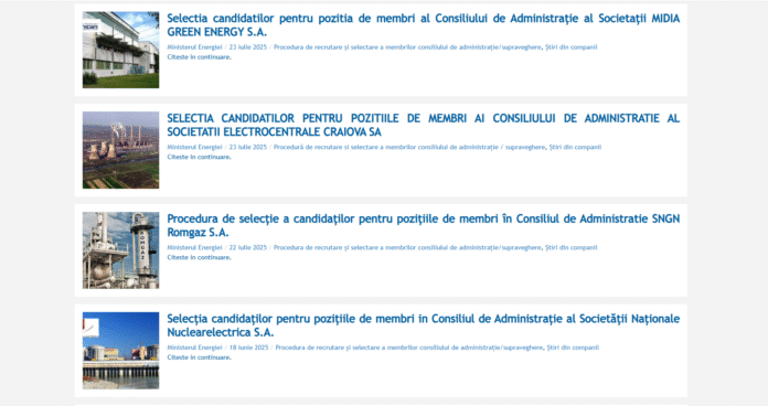 anunturi ca ministerul energiei