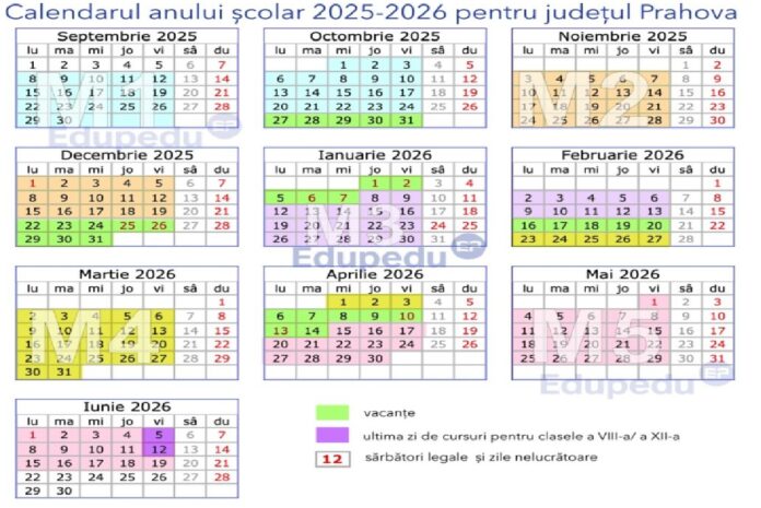 calendar an scolar 2025-2026