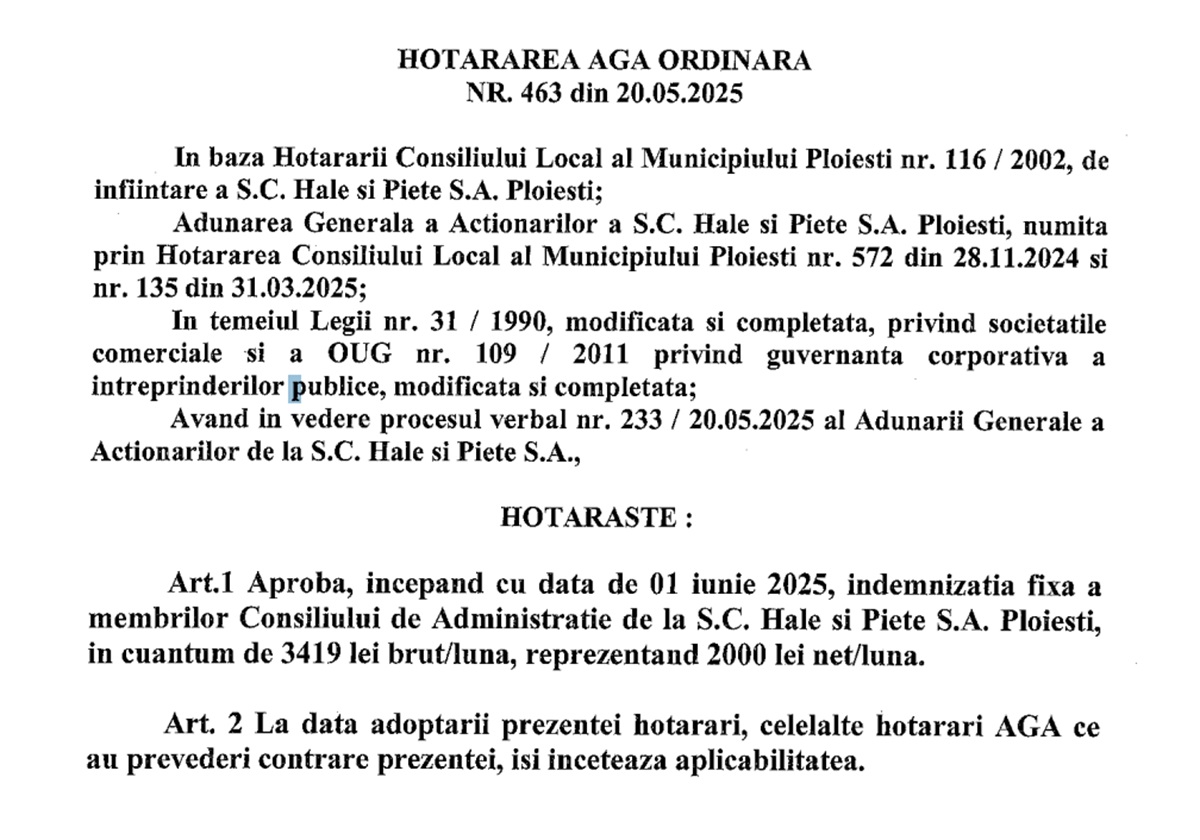 indemnizatie CA
