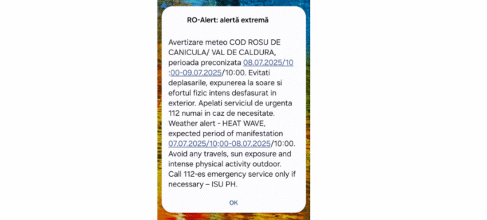 ro alert cod rosu canicula