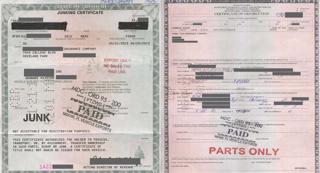 certificate distrugere masini canada