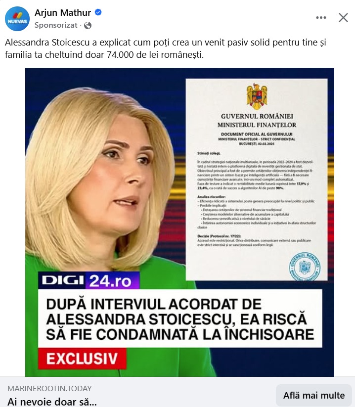 reclama falsa sandra stoicescu